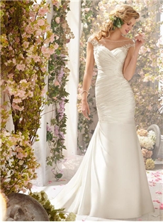 Luxurious Mermaid Trumpet Off The Shoulder Intricately Beaded Appliqués On Soft Satin Wedding Dress