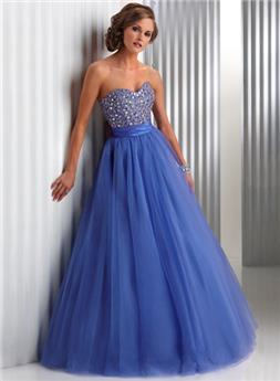 Stunning A Line Sweetheart Sleeveless Floor Length Ball Gown Dresses P1431