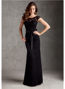 Courtlike Sheath Lace Button Backless Floor-Length Evening Dress