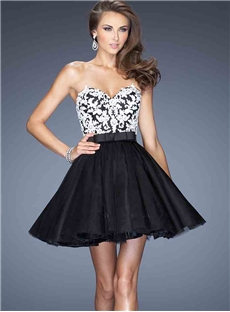 Eye Catching Sweetheart Embroidery Short Prom Cocktail Dress