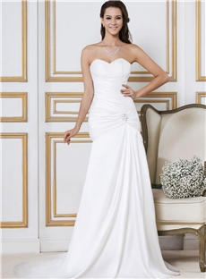 Elegant A Line Princess Strapless Chapel Sandras Wedding Dress