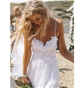 Sexy Spaghetti Straps Backless Lace Wedding Dress