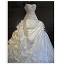 Exquisite A Line Ball Gown Sweetheart Ruffles Beading Wedding Dress