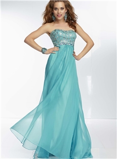 Boutique Sweetheart A Line Floor Length Strips Back Evening Prom Homecoming Dress
