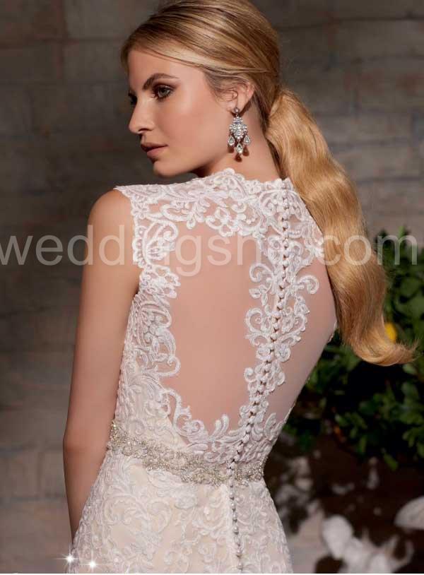  Majestic Embroidery Design Beaded Waistband Wedding Dress 