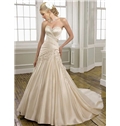 Lustrous A Line Sweetheart Neck Embroidery And Beading Satin Wedding Dress