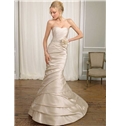 Lustrous Mermaid Sweetheart Neck Flower And Beads On Waist Satin Wedding Dress
