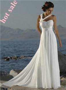 Hot Sale A Line Floor Length Chiffon Inexpensive Bridal Gowns Cheap Wedding Dress