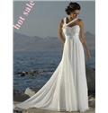 Hot Sale A Line Floor Length Chiffon Inexpensive Bridal Gowns Cheap Wedding Dress