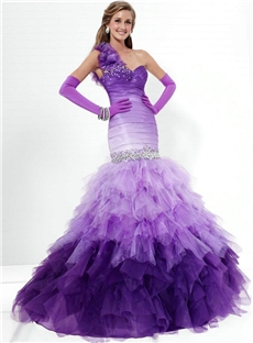 Gorgeous Sheath One Shoulder Mermaid Zipper Up Evening Dress