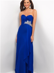 Elegant A Line Sweetheart Floor Length Empire Evening Dress