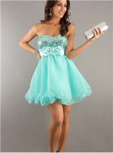 Boutique Sweetheart Beading Bowknot Short Prom Cocktail Dress