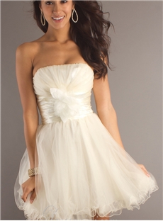 Gorgeous Strapless Ruffles Zipper Up Short Prom Dress
