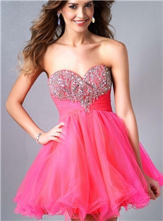 Boutique Sweetheart Beading Empire Zipper Up Short Prom Homecoming Dress