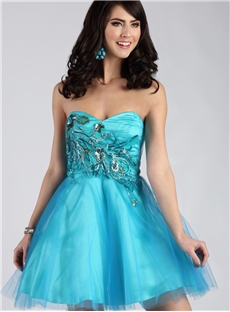 Boutique Sweetheart Beading Embroidery Short Prom Homecoming Dress