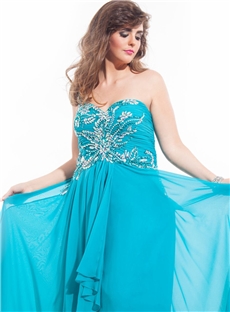 Glamour One Shoulder A Line Floor Length Beading Plus Size Evening Dress