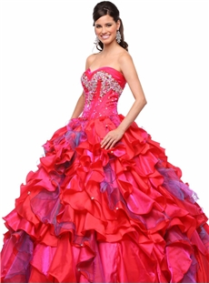 Luxurious Ball Gown Floor Length Strapless Beading Quinceanera Dress