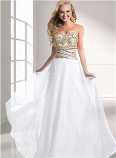 Luxurious Superior A Line Sweetheart Neckline Zipper Up Back Beaded Bodice Wedding Dress