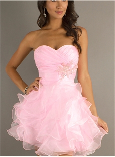 Boutique Sweetheart Beading Ruffles Short Prom Dress