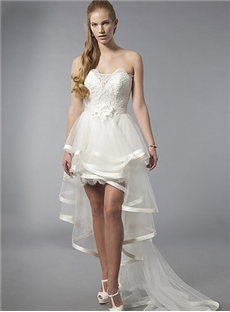 Fashion Forward Sheath Sweetheart Neckline Removable Tulle Skirt Wedding Dress