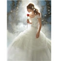 Grandeur Ball Gown Beaded Embroidery Corset Detachable Shrug Draped Net Pick Up Skirt Wedding Dress