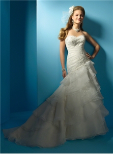 Ideal Sheath Sweetheart Neckline Strapless Beading Sequins Embroidery Wedding Dress