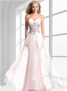 Glamour Sweetheart Empire Beading Floor Length Evening Prom Dress
