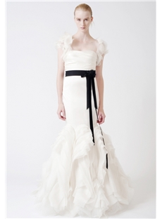 Fashion Forward Empire Strapless Zipper Up Back Ruffled Wedding Dress