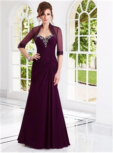 Boutique Sweetheart Beading Ruffles Floor Length Evening Dress Mother Of The Bride Dress
