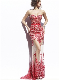 Boutique Sweetheart  Beading Embroidery Zipper-Up  Floor-Length Prom/Evening  Dress 