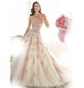 Classic Romantic Ball Gown Strapless Sweetheart Neckline Lace Appliqués Beading Wedding Dress