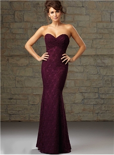 Elegant Sweetheart Sheath Floor Length Bridesmaid Dress