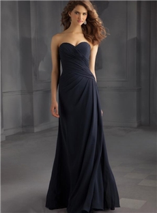 Elegant A Line Sweetheart Floor Length Zipper Up Bridesmaid Dress