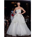 Strapless Tulle Ball Gown With Petal Overlay Embellished With Floral And Crystal Beading