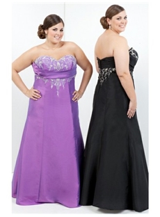 Sleeveless Sweetheart Strapless Flooe Length Plus Size Bridesmaid Dresses