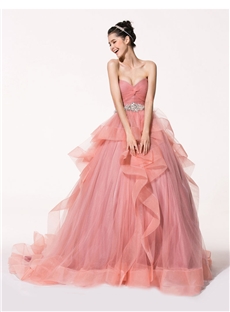 Charming Pincess Sweetheart Neckline Beading Sweep Wedding Dress