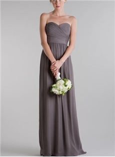 Attractive Ruched A Line Sweetheart Neckline Floor Length Latest Bridesmaid Dresses