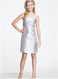 Sleeveless Square Junior Bridesmaid Dresses