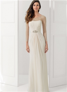 Elegant A Line Zipper Up Floor Length Beading Evening Dress
