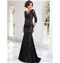 Elegant Embroidery V Back Floor Length Evening Dress