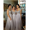 Attractive A Line V Neck Floor Length Latest Bridesmaid Dresses