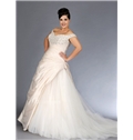 Gorgeous A Line Draped Teffeta And Tulle Wedding Dresses