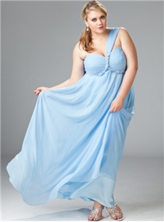 Plus Size Prom Dress Sheath Column One Shoulder Chiffon Rhinestone