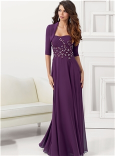 Elegant Sweetheart A-Line Floor-Length Purple Mother of The Bride Dresses