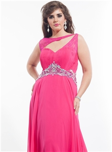Elegant A Line Irregular Straps Empire Zipper Up Floor Length Plus Size Evening Prom Dress