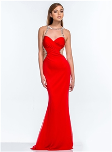 Eye Catching Jewel Sheath Floor Length Zipper Up Beading Evening Dress