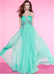 Boutique Beading Floor Length Sweetheart Zipper Up Prom Homecoming Dress