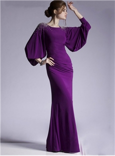 Elegant Trumpet Mermaid Floor Length Beading Black Wedding Guest Dresses
