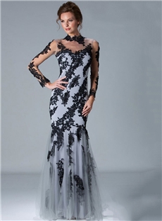 Elegant Trumpet/Mernaid A-Line Floor-Length Applique Tulle Mother of the Bride Dress