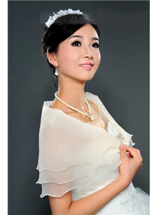 Glamorous Transparent Short Sleeve Gauze Wedding Wraps